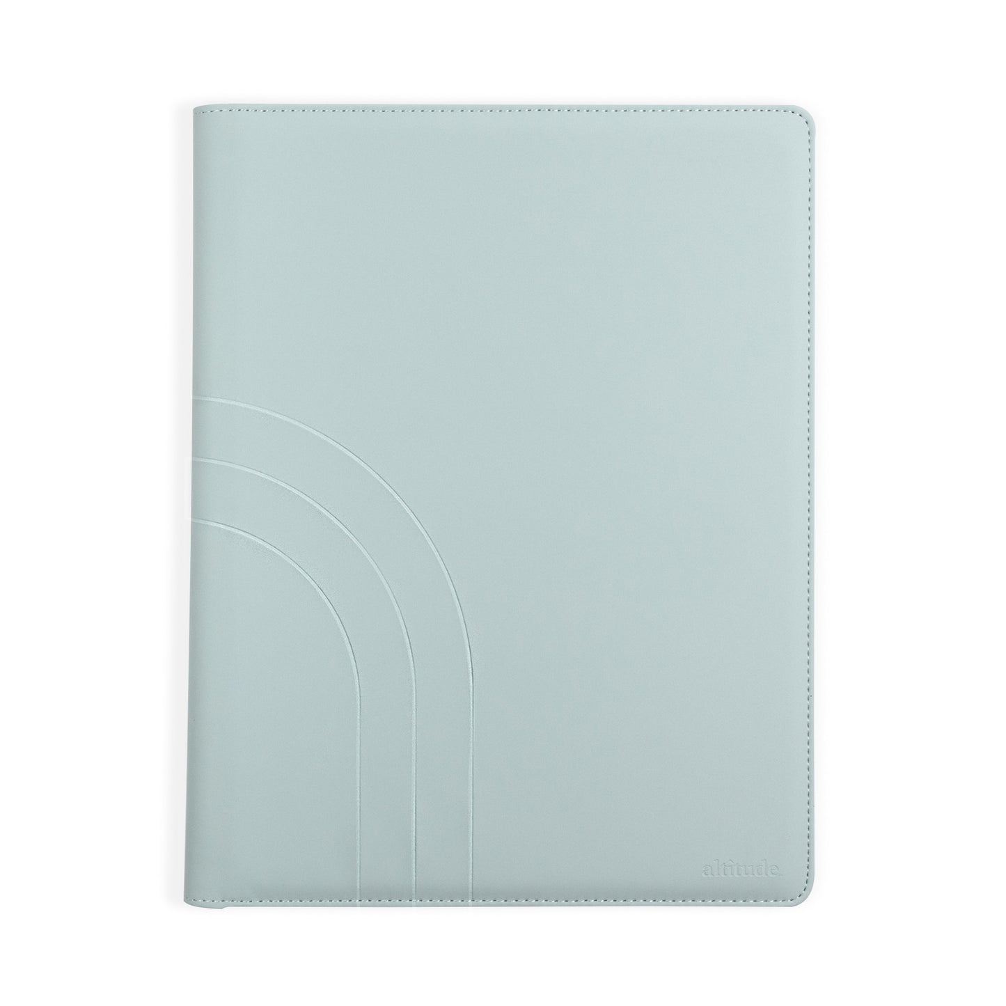 Padfolio 10"x12.5" Vegan Leather Seafoam Blue Debossed Arch
