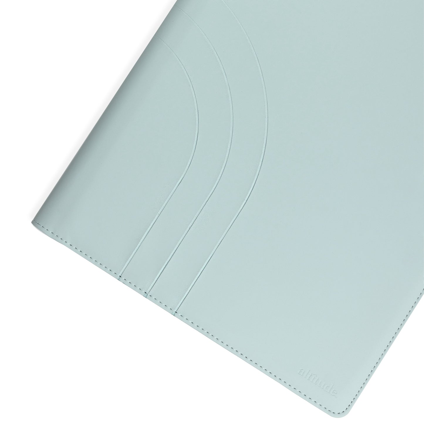 Padfolio 10"x12.5" Vegan Leather Seafoam Blue Debossed Arch