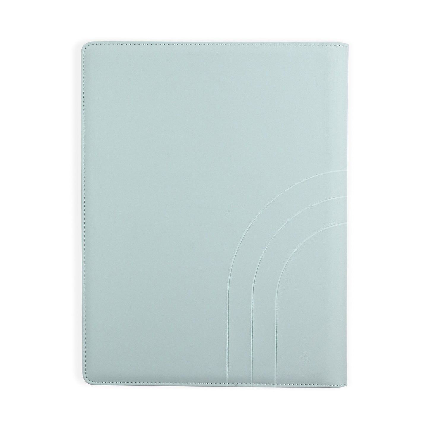 Padfolio 10"x12.5" Vegan Leather Seafoam Blue Debossed Arch