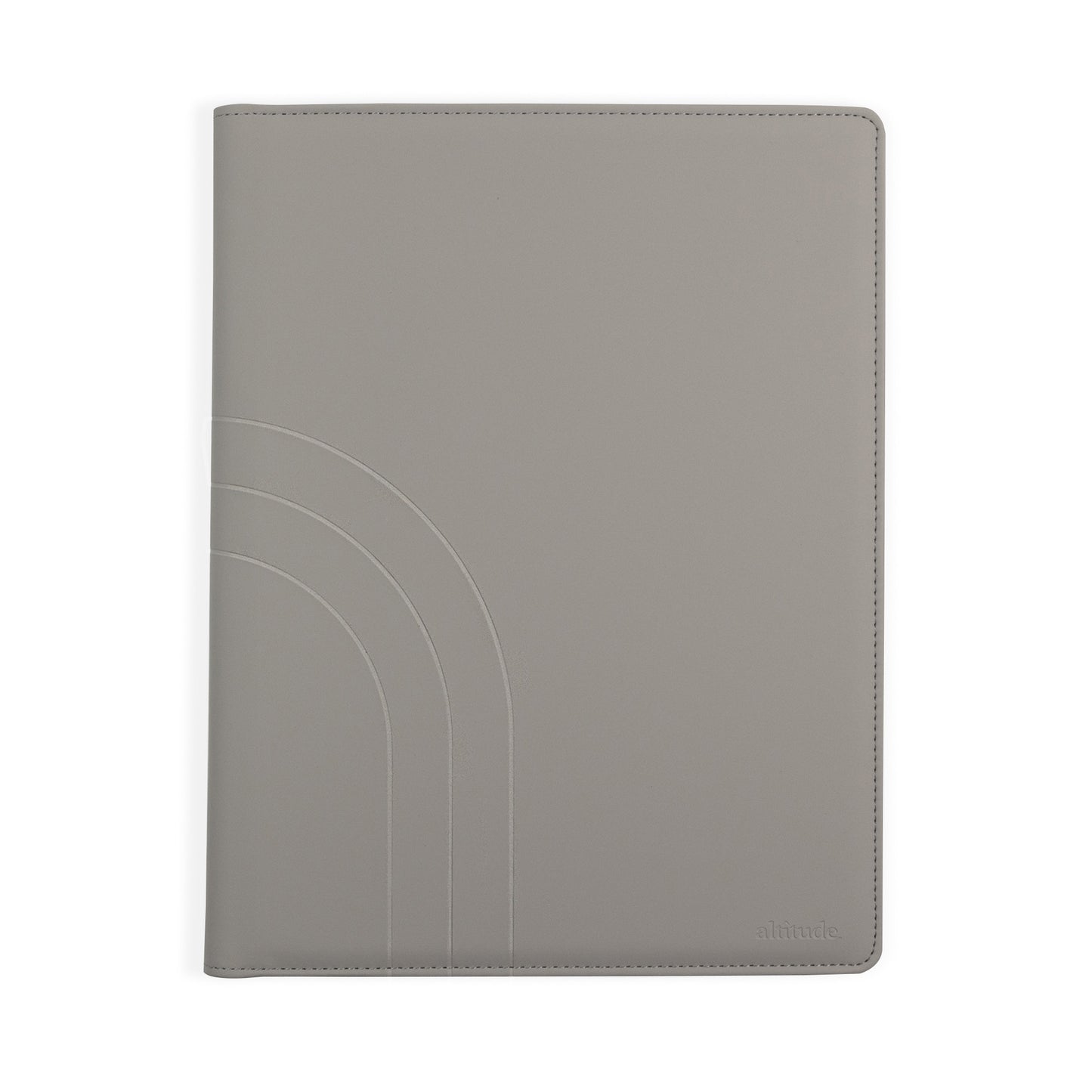 Padfolio 10"x12.5" Vegan Leather Gray Debossed Arch