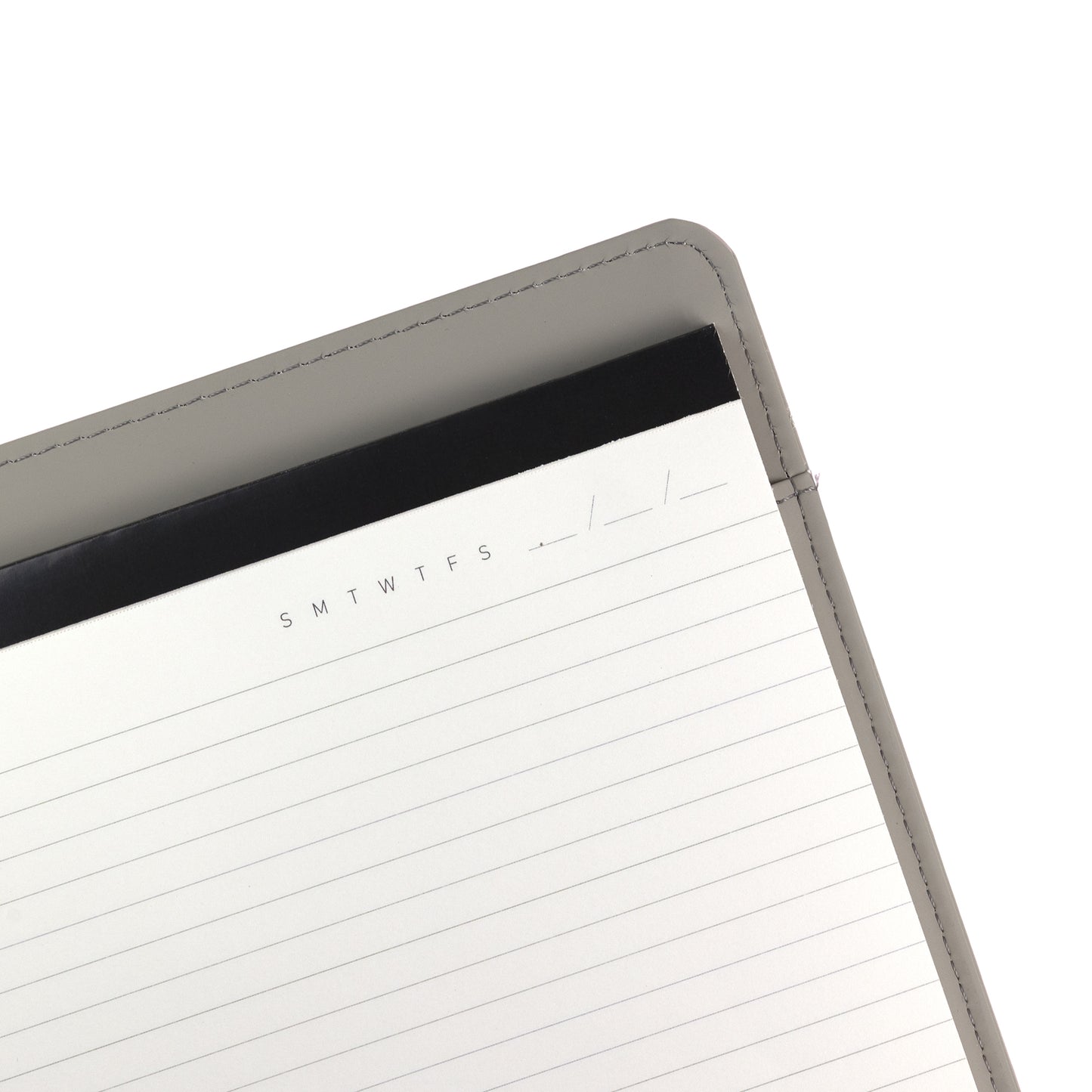 Padfolio 10"x12.5" Vegan Leather Gray Debossed Arch