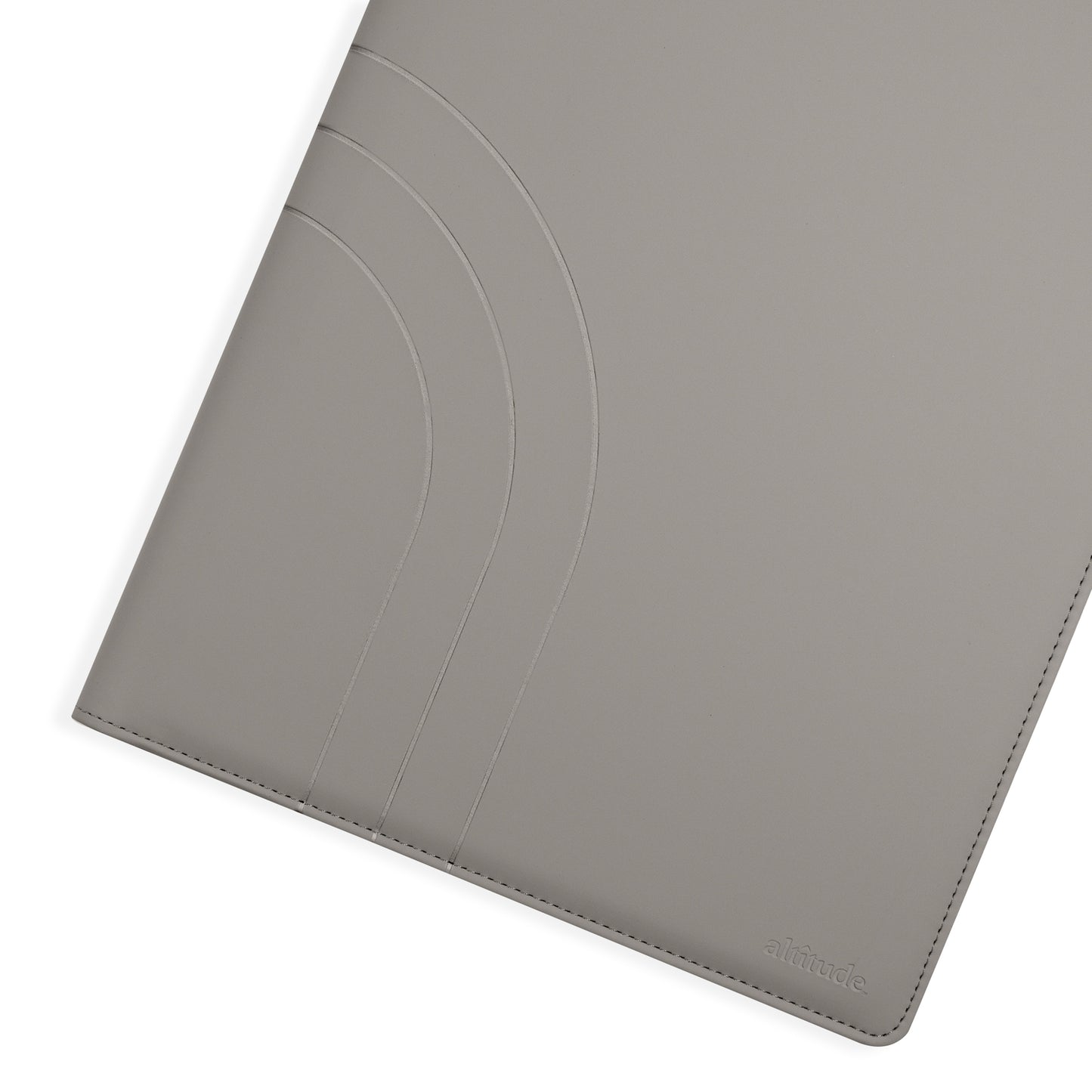 Padfolio 10"x12.5" Vegan Leather Gray Debossed Arch