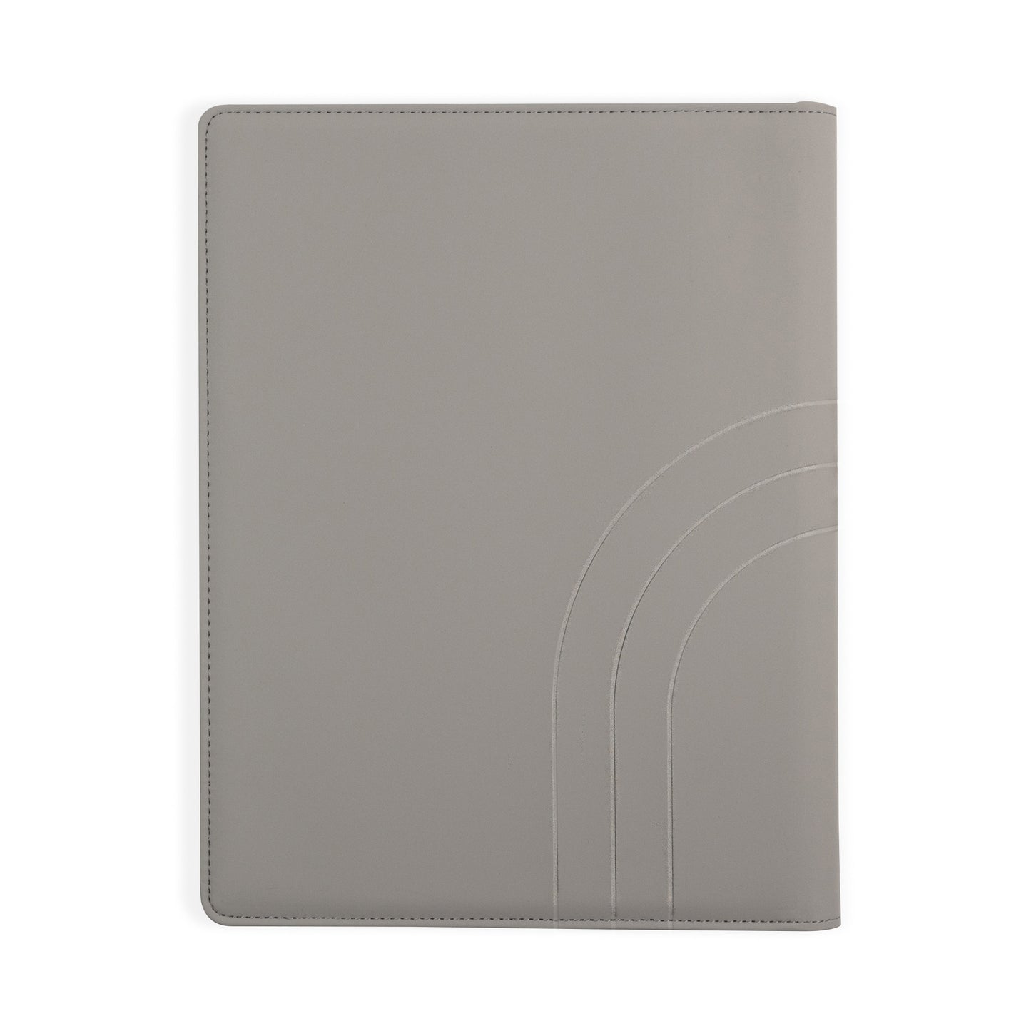 Padfolio 10"x12.5" Vegan Leather Gray Debossed Arch