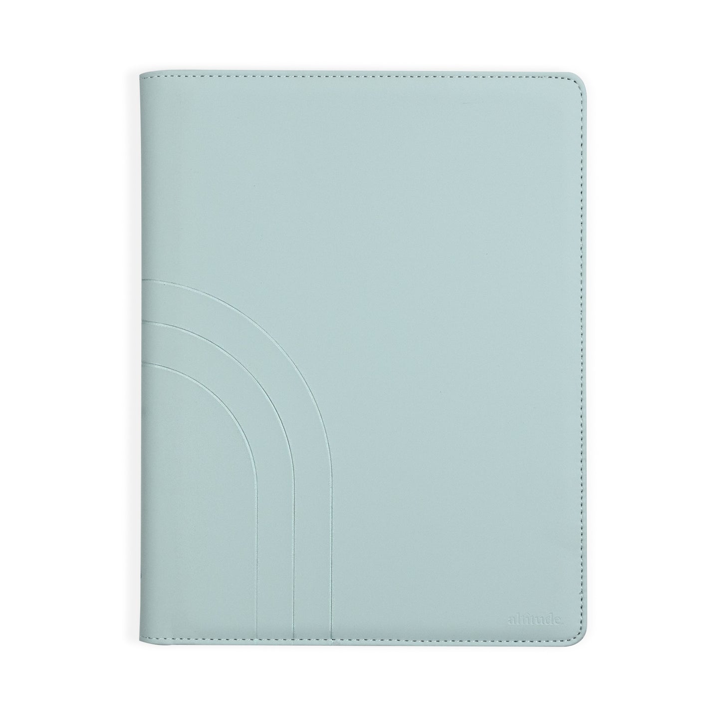 Padfolio 8.5"x10.5" Vegan Leather Seafoam Blue Debossed Arch