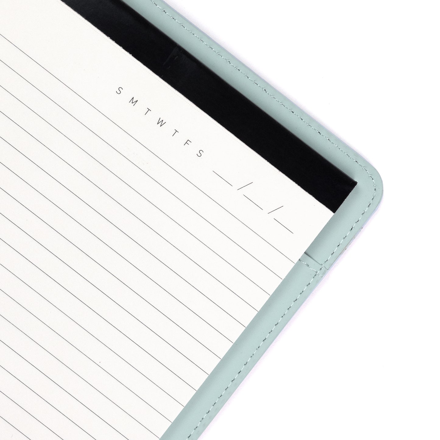 Padfolio 8.5"x10.5" Vegan Leather Seafoam Blue Debossed Arch