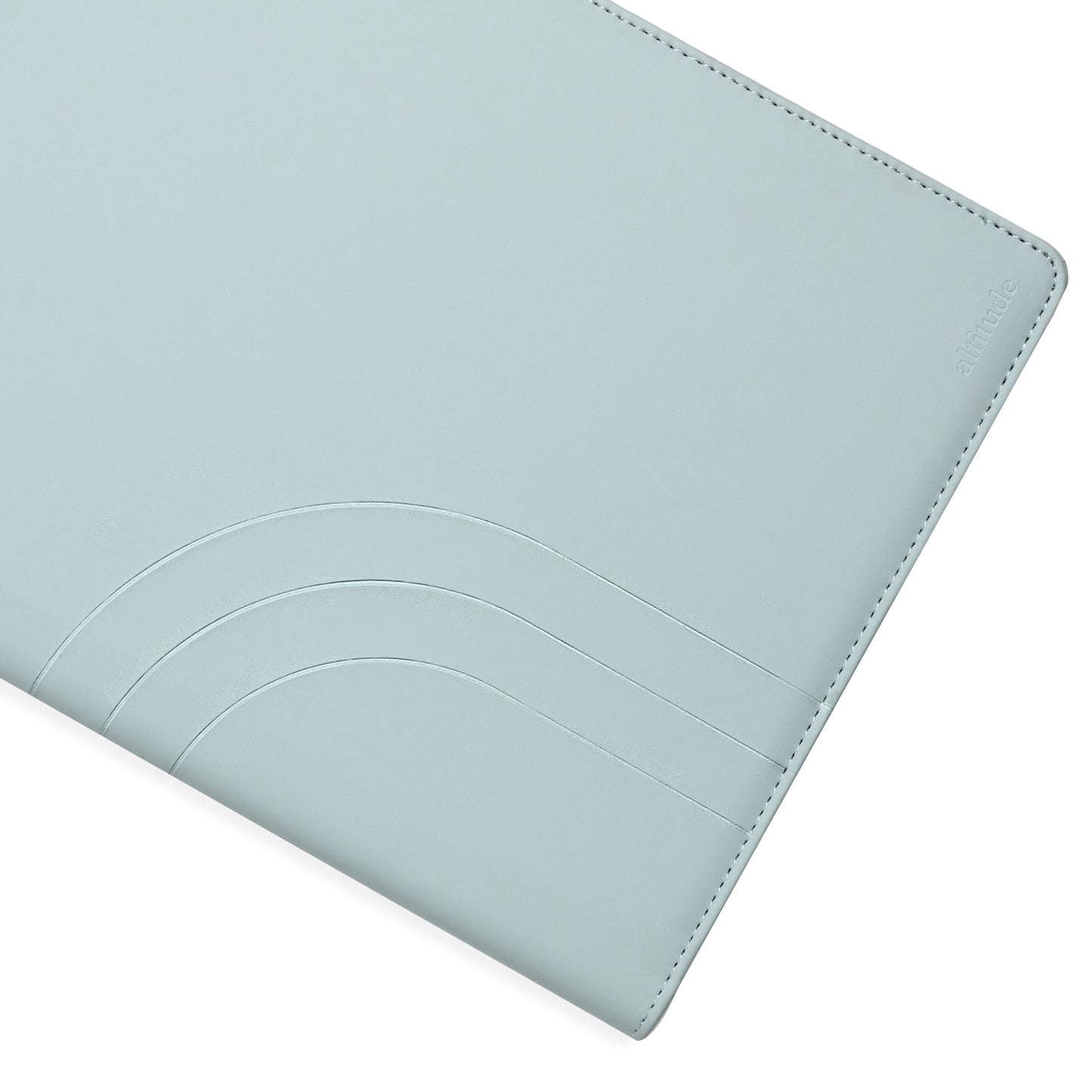Padfolio 8.5"x10.5" Vegan Leather Seafoam Blue Debossed Arch
