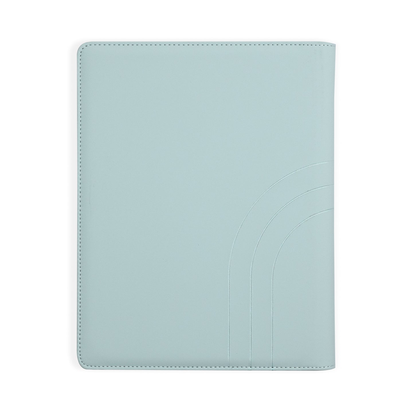Padfolio 8.5"x10.5" Vegan Leather Seafoam Blue Debossed Arch