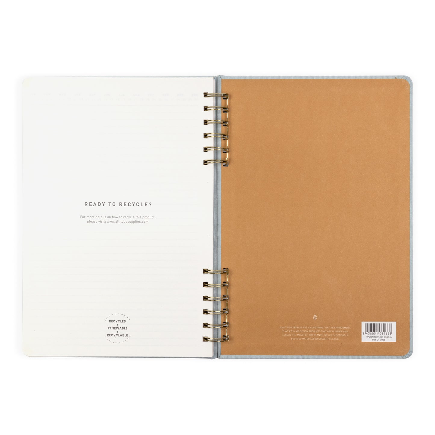 160pg Ruled Journal 7.25"x10.5" Split Twin Seafoam Blue