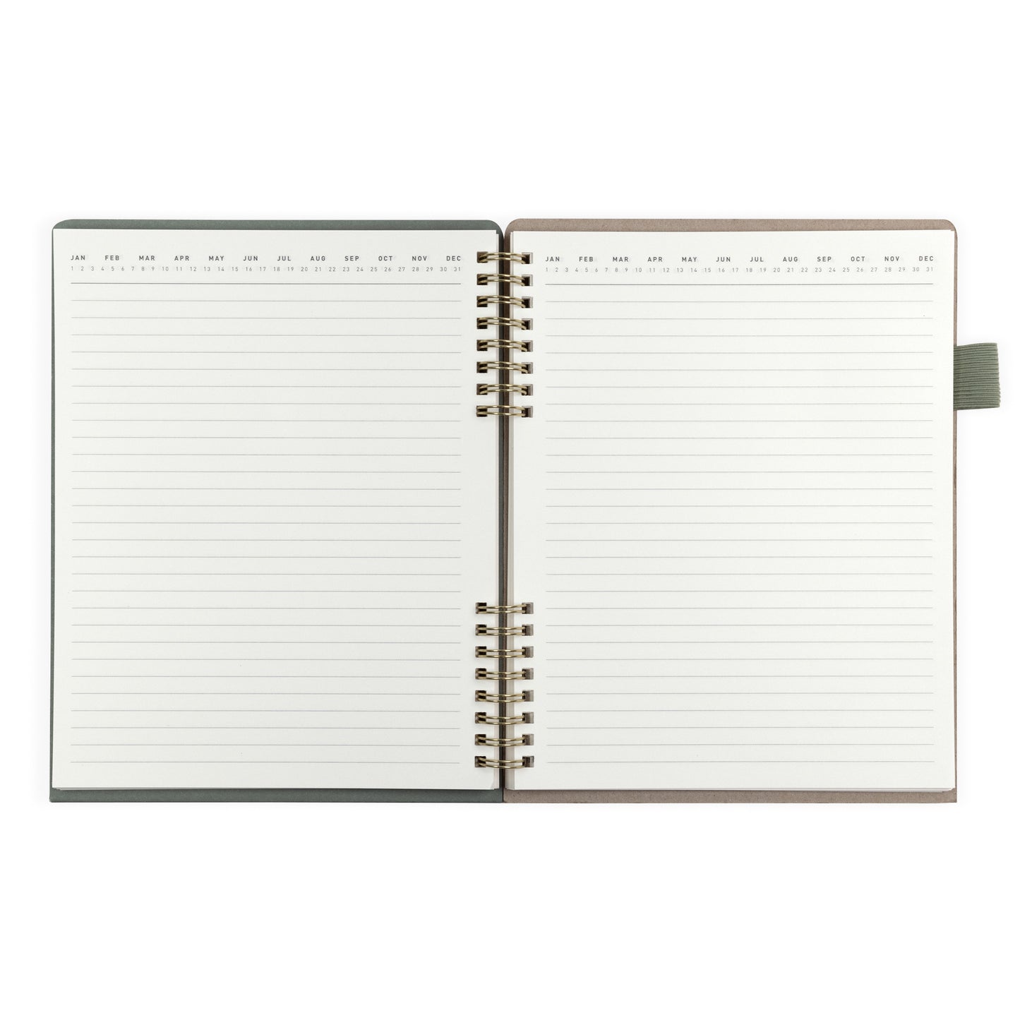 160pg Ruled Journal with Folder Cover 7"x9" Dark Sage Arch