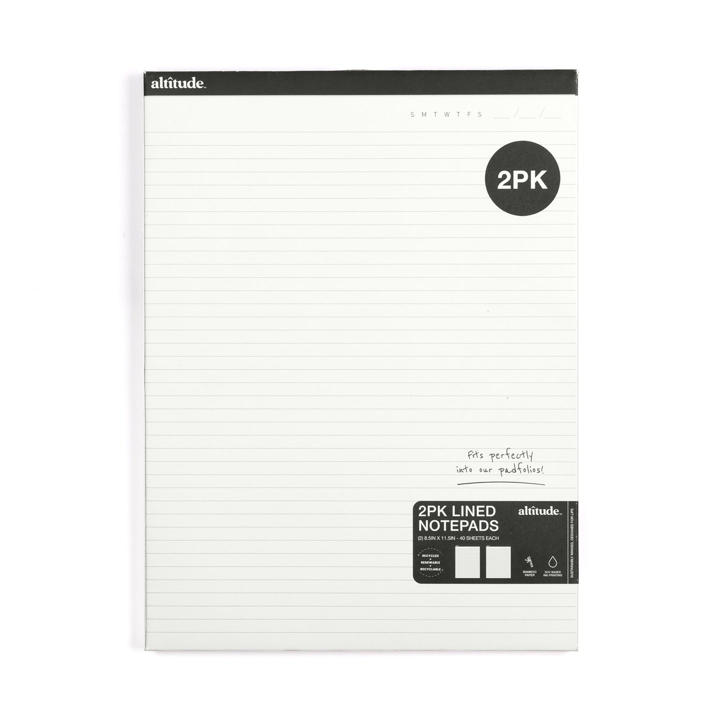 2pk Notepad Set 8.5"x11" Padfolio Refill