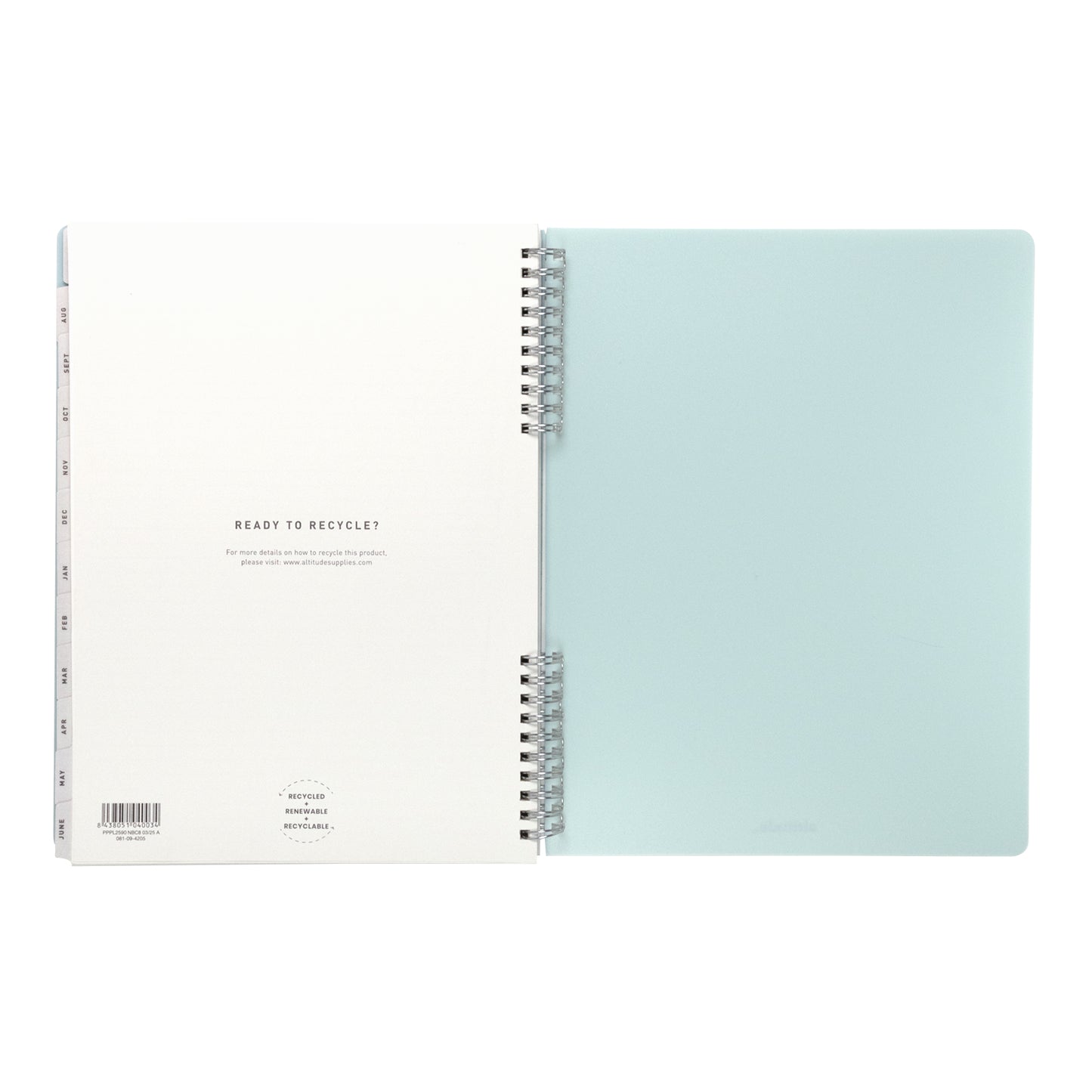 2025-2026 Academic Year Weekly/Monthly Planner 8.5"x11" Seafoam Blue Arch: July 2025 to June 2026