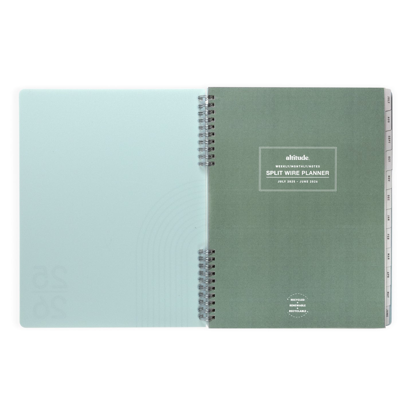 2025-2026 Academic Year Weekly/Monthly Planner 8.5"x11" Seafoam Blue Arch: July 2025 to June 2026