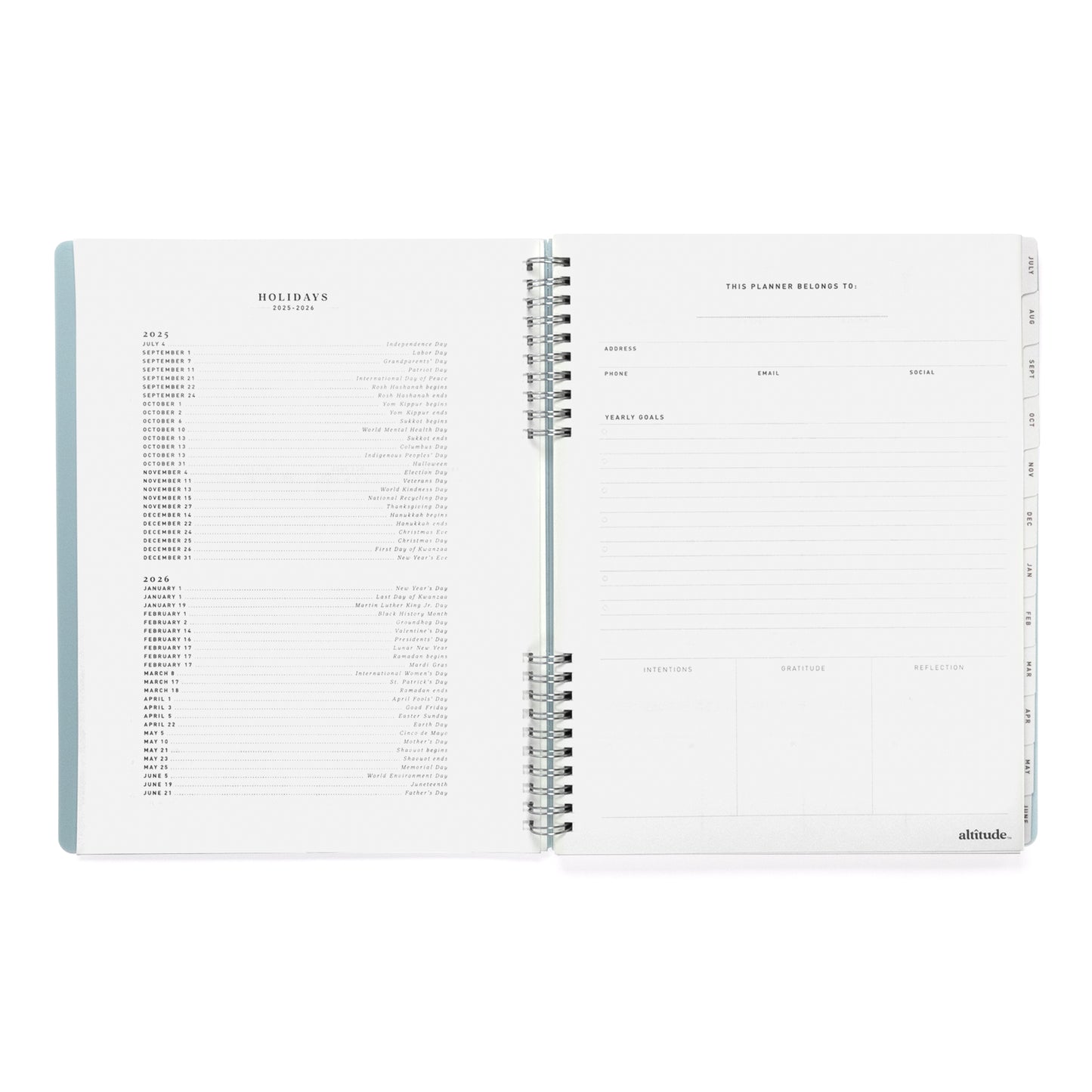 2025-2026 Academic Year Weekly/Monthly Planner 8.5"x11" Seafoam Blue Arch: July 2025 to June 2026