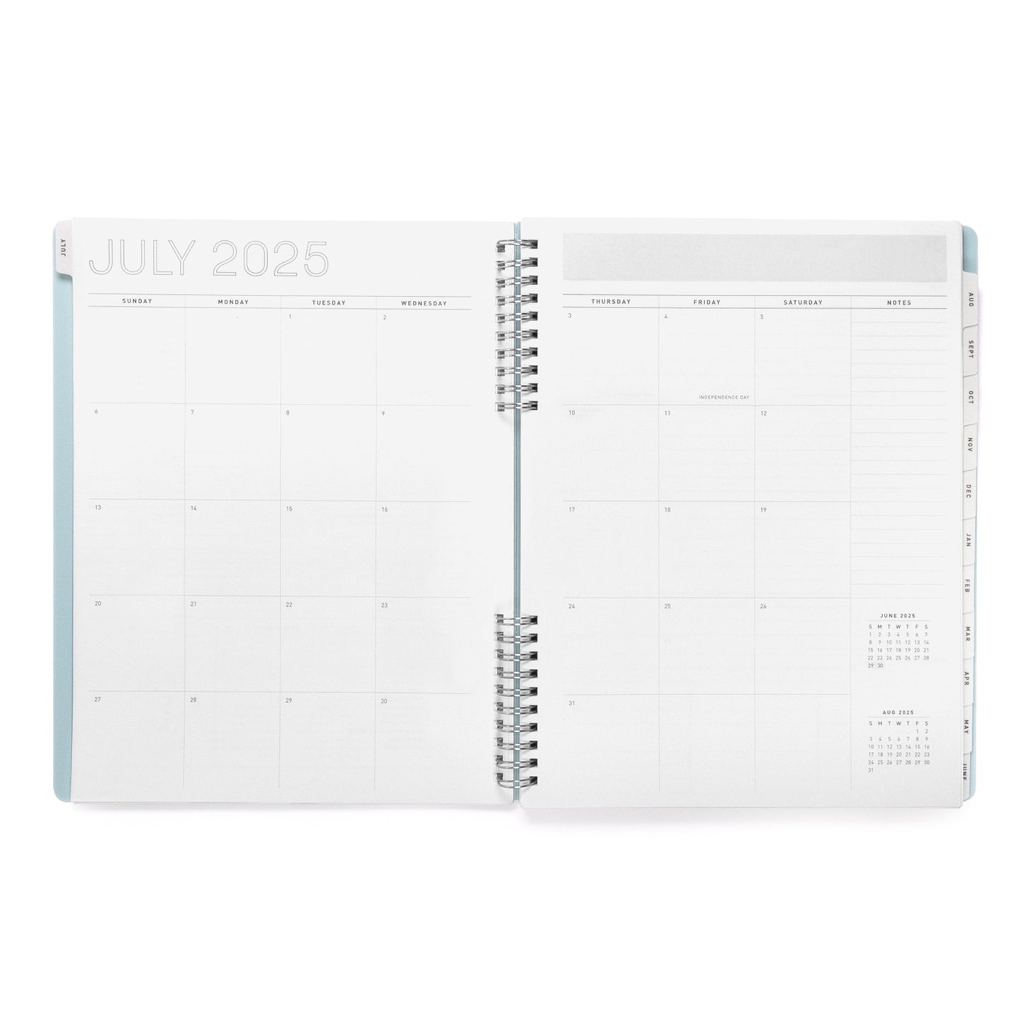 2025-2026 Academic Year Weekly/Monthly Planner 8.5"x11" Seafoam Blue Arch: July 2025 to June 2026