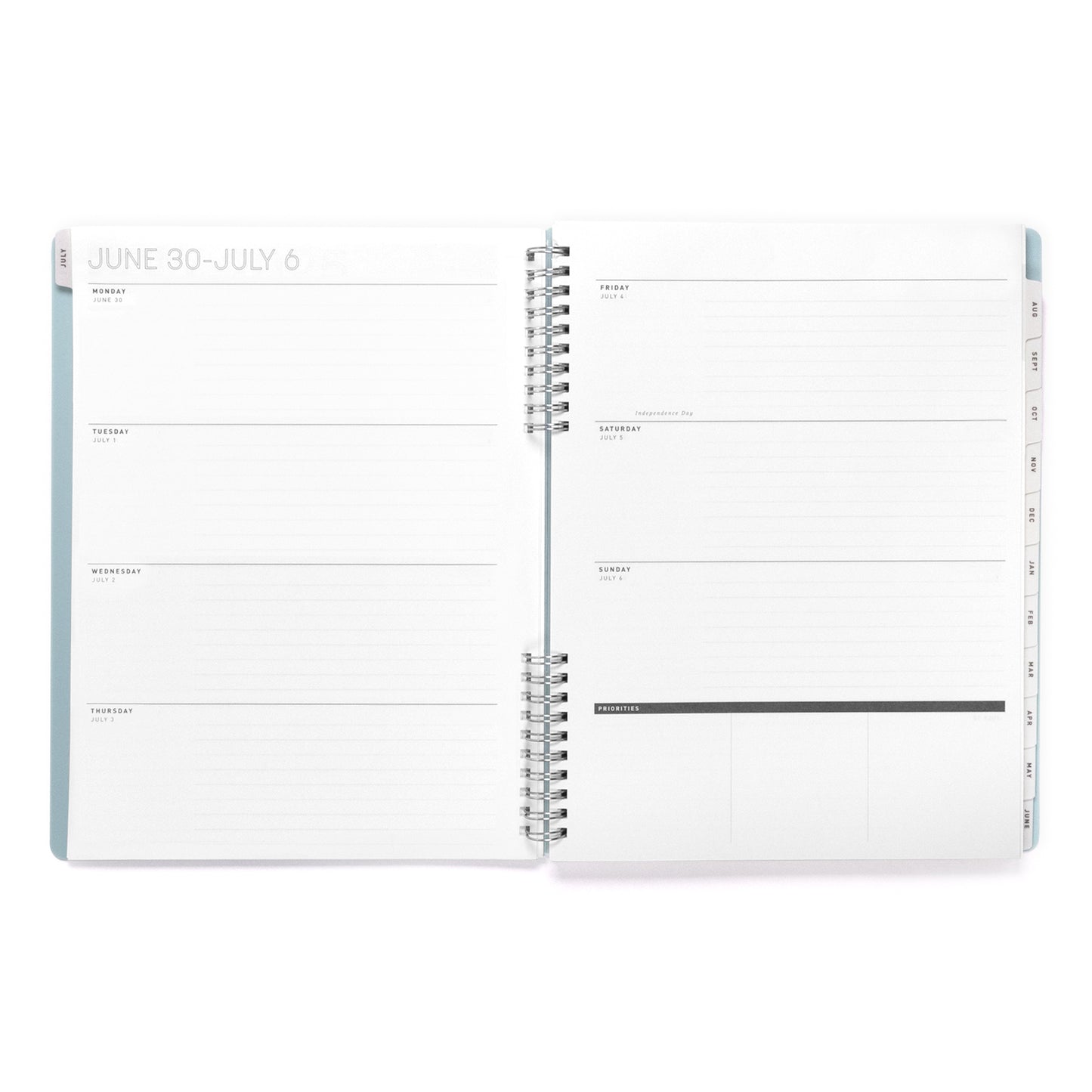 2025-2026 Academic Year Weekly/Monthly Planner 8.5"x11" Seafoam Blue Arch: July 2025 to June 2026