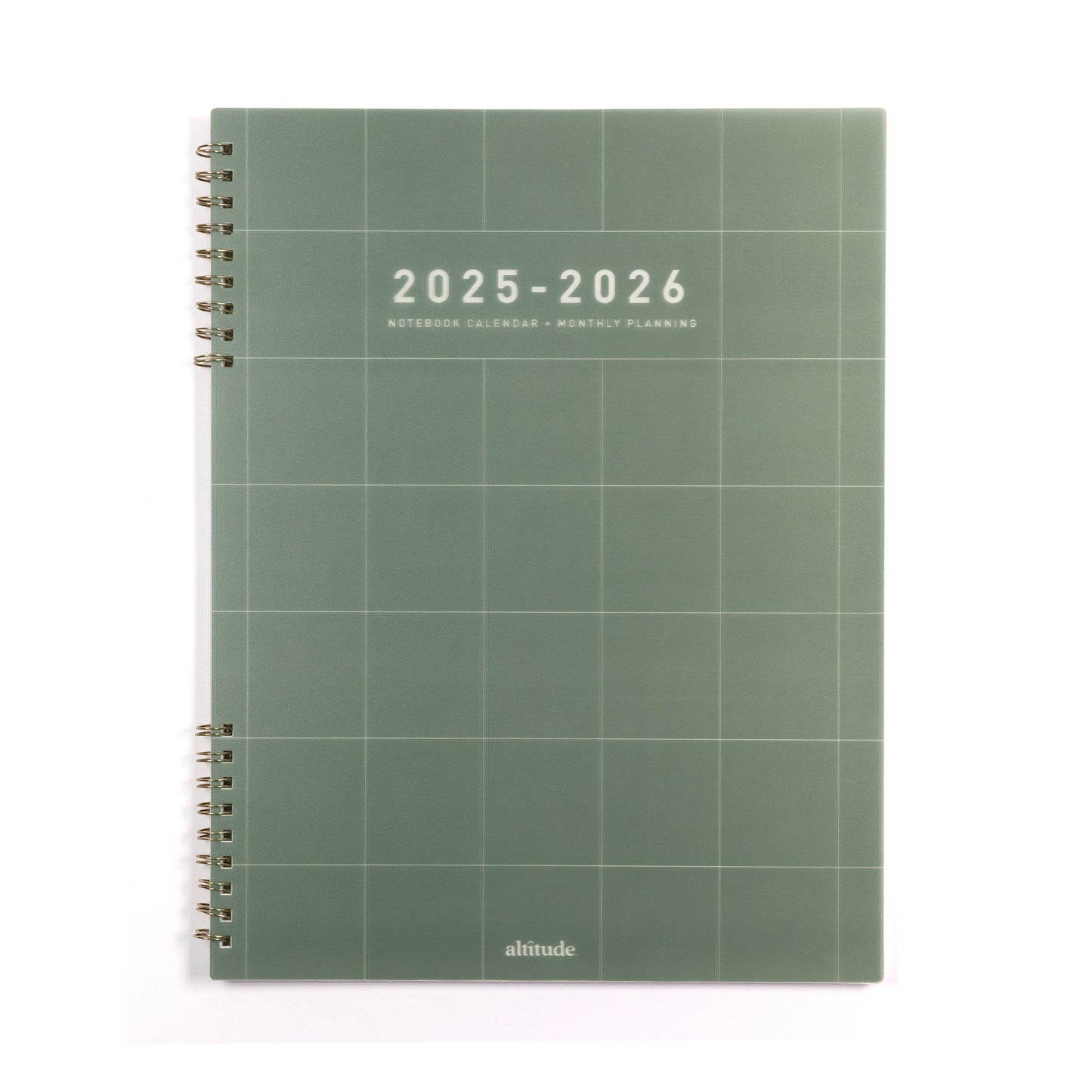 2025-2026 Academic Year Monthly Planner 8.5"x11" Dark Sage Grid: July 2025 to June 2026