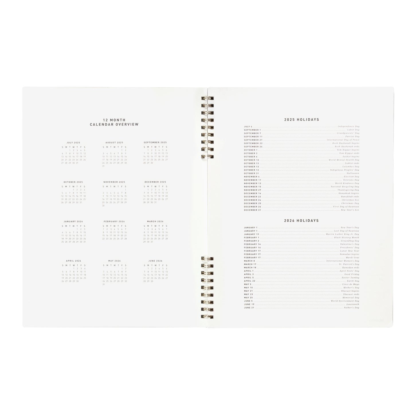 2025-2026 Academic Year Monthly Planner 8.5"x11" Dark Sage Grid: July 2025 to June 2026