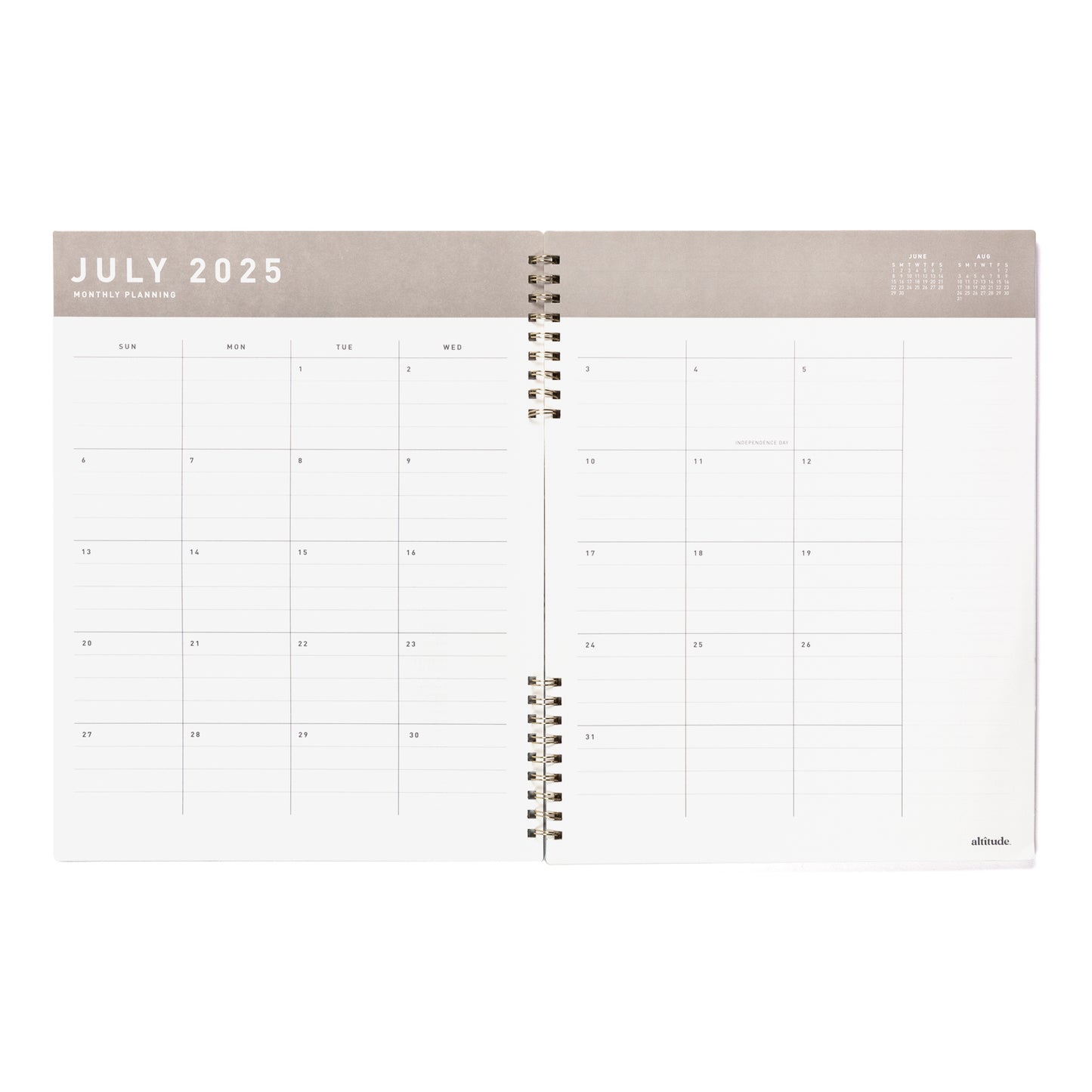 2025-2026 Academic Year Monthly Planner 8.5"x11" Dark Sage Grid: July 2025 to June 2026