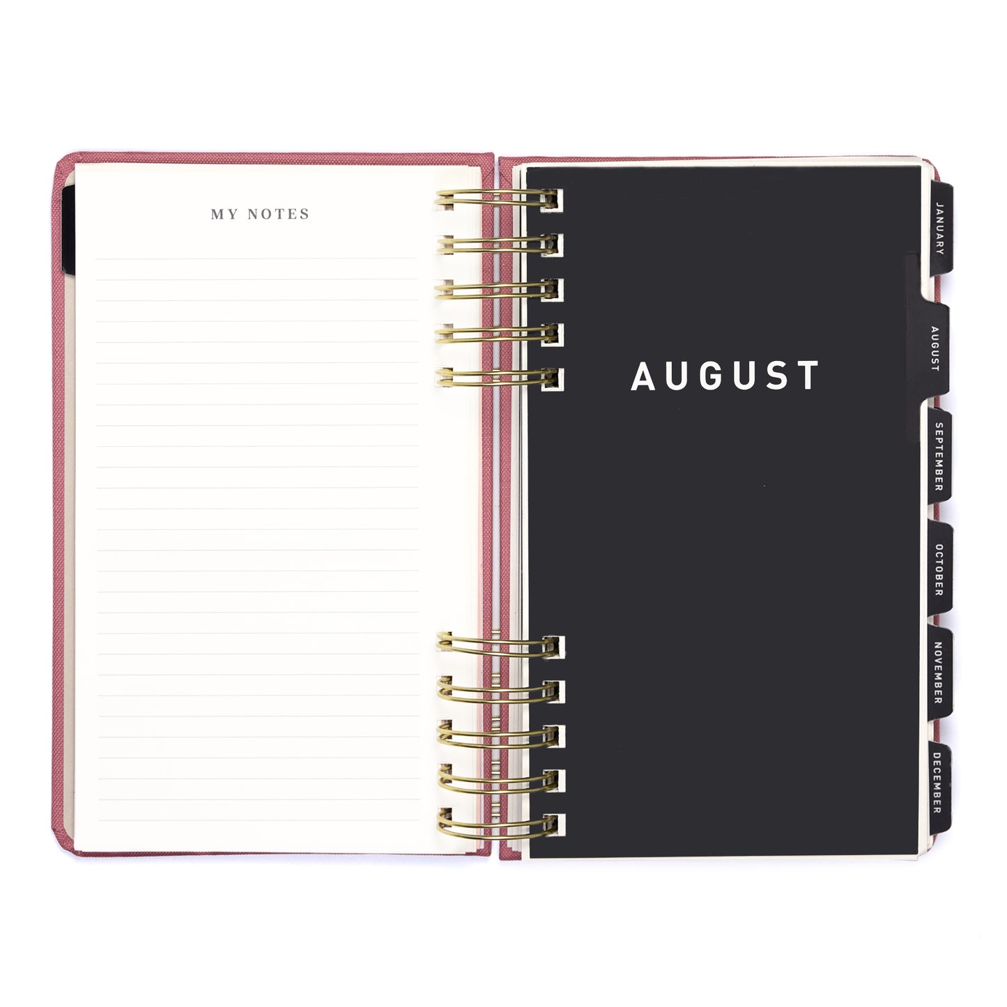 Planner 5"x8" Monthly & Weekly Mauve Pink