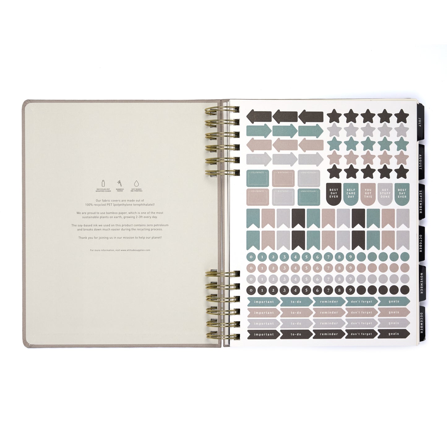 Planner 8"x10" Monthly & Weekly Warm Gray