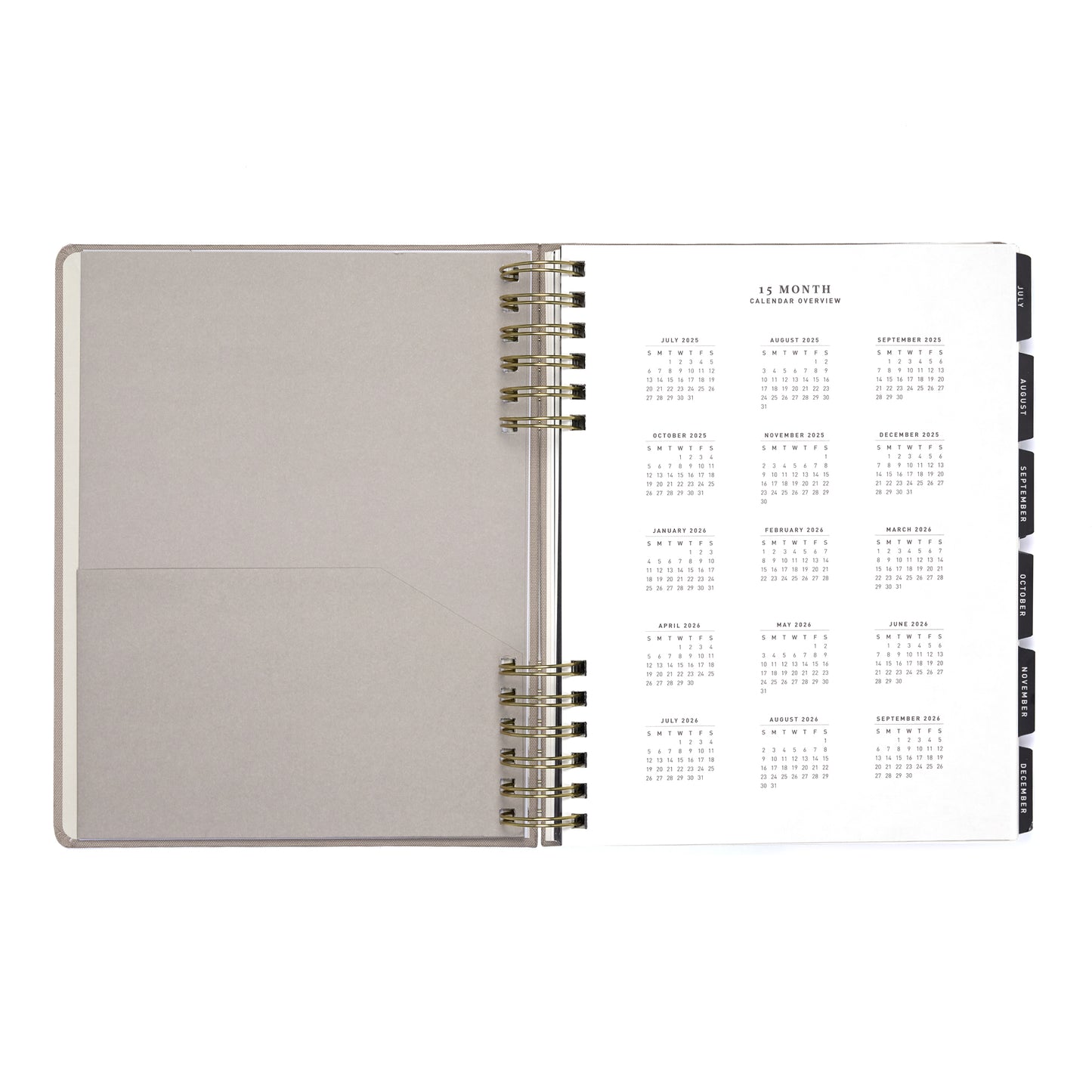 Planner 8"x10" Monthly & Weekly Warm Gray