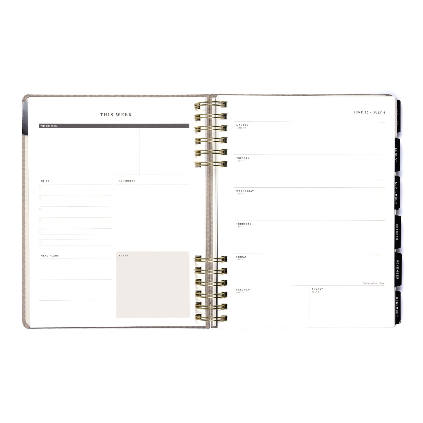 Planner 8"x10" Monthly & Weekly Warm Gray