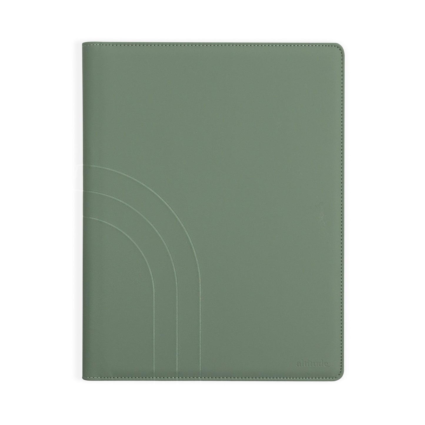 Padfolio 10"x12.5" Vegan Leather Dark Sage Debossed Arch