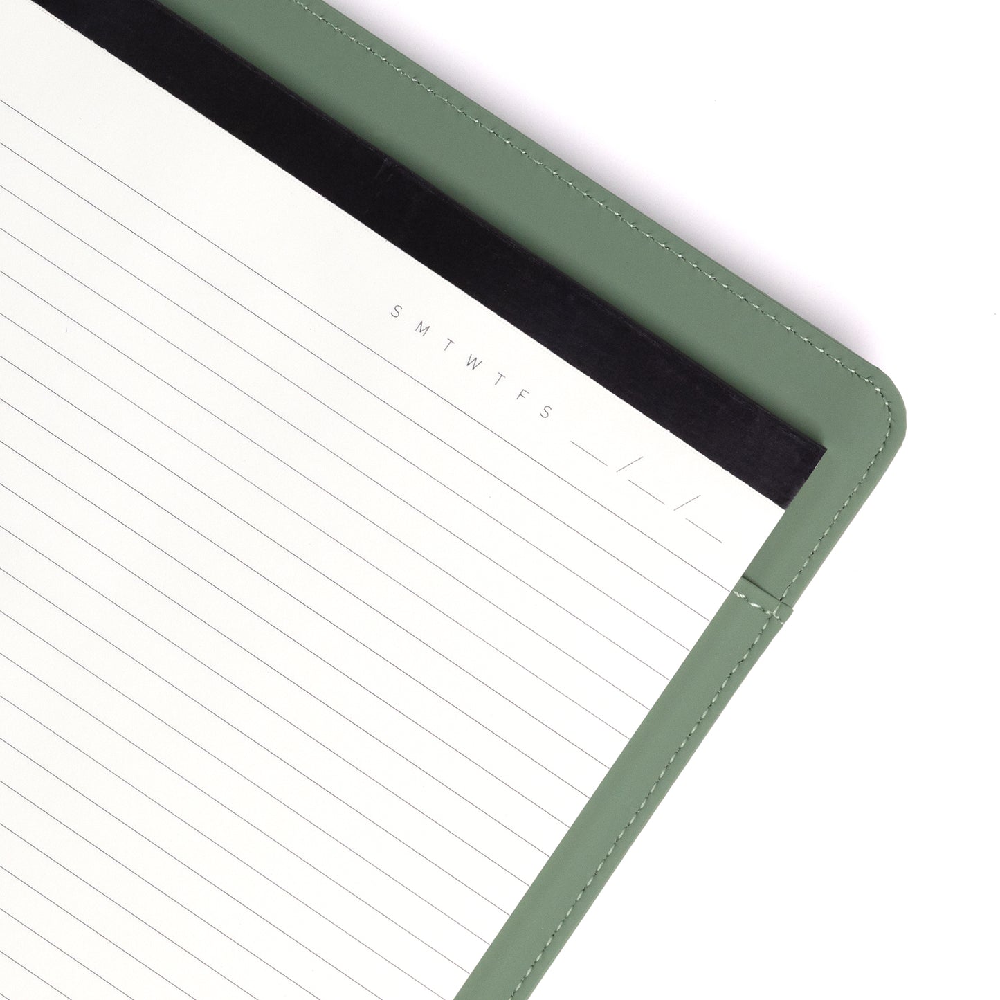 Padfolio 10"x12.5" Vegan Leather Dark Sage Debossed Arch