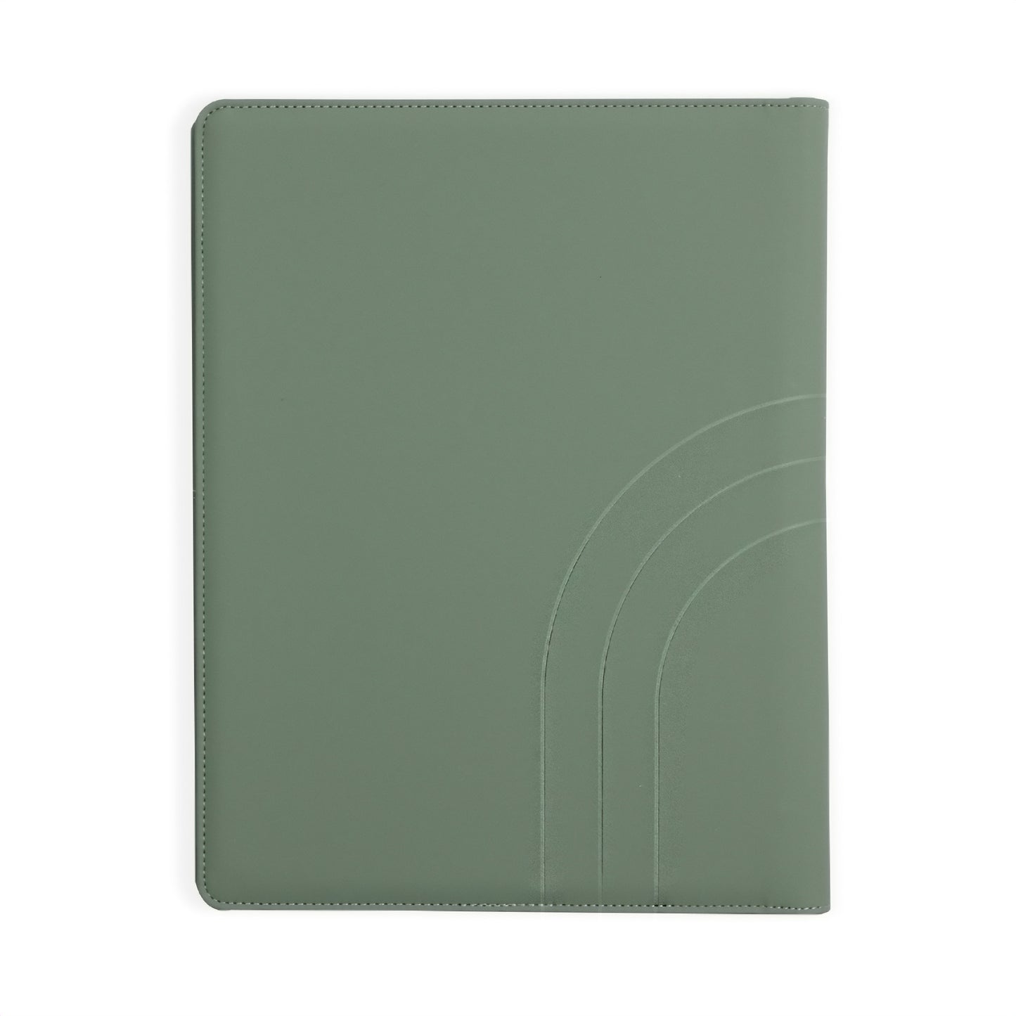 Padfolio 10"x12.5" Vegan Leather Dark Sage Debossed Arch