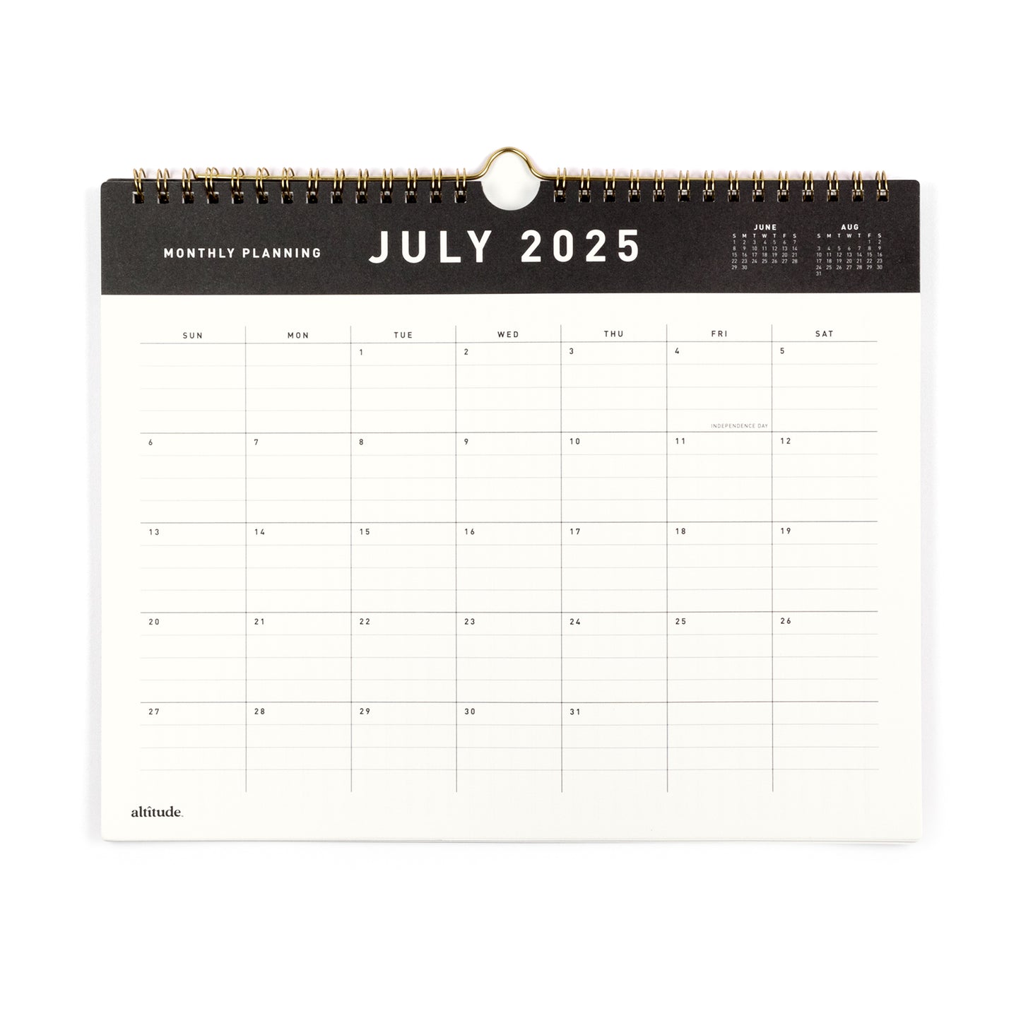 2025-2026 Academic Year Monthly Wall Calendar 8.75"x11" Black and White: July 2025 to June 2026