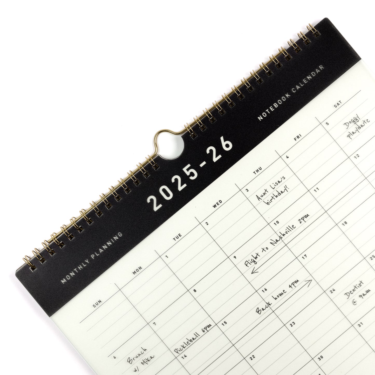 2025-2026 Academic Year Monthly Wall Calendar 8.75"x11" Black and White: July 2025 to June 2026