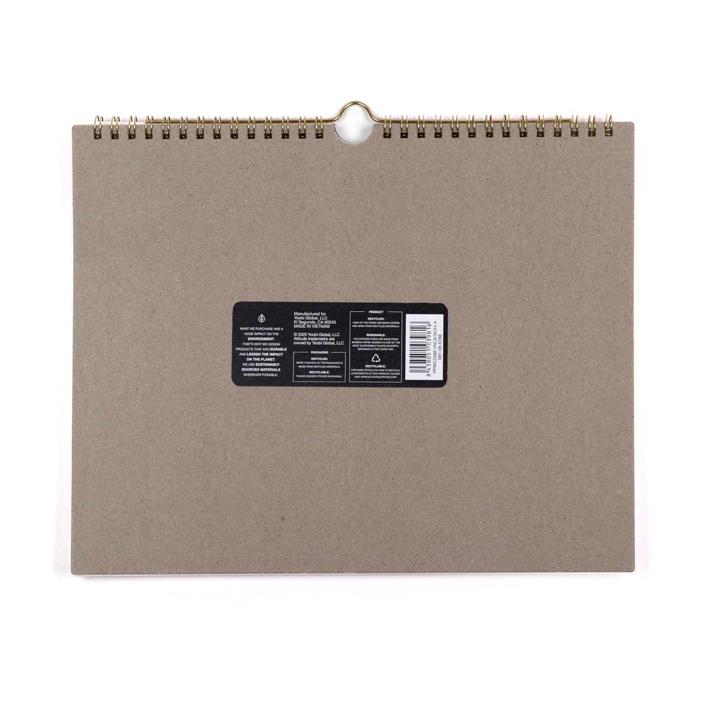 2025-2026 Academic Year Monthly Wall Calendar 8.75"x11" Black and White: July 2025 to June 2026