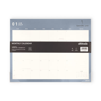 2027 Monthly Desktop Calendar Slate Blue