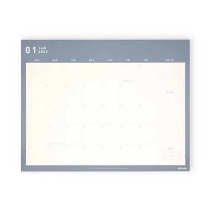 2027 Monthly Desktop Calendar Slate Blue