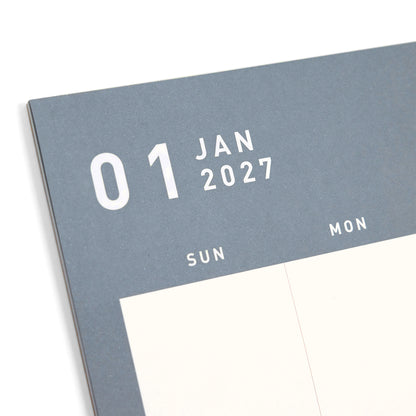 2027 Monthly Desktop Calendar Slate Blue