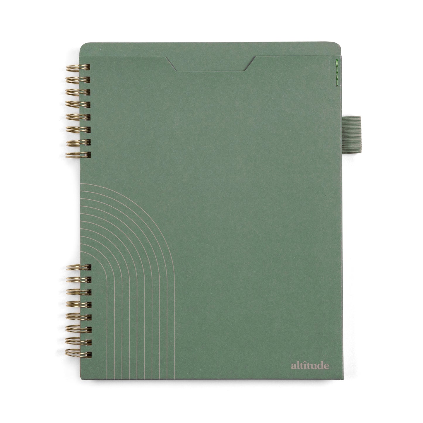 160pg Ruled Journal with Folder Cover 7"x9" Dark Sage Arch