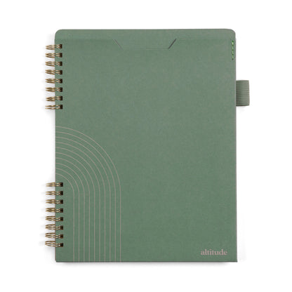 160pg Ruled Journal with Folder Cover 7"x9" Dark Sage Arch