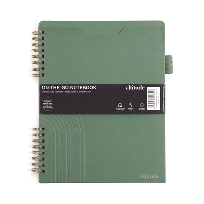 160pg Ruled Journal with Folder Cover 7"x9" Dark Sage Arch