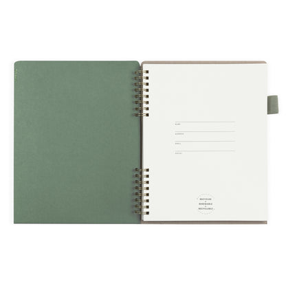 160pg Ruled Journal with Folder Cover 7"x9" Dark Sage Arch