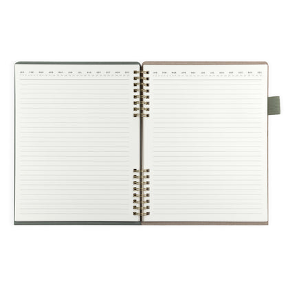 160pg Ruled Journal with Folder Cover 7"x9" Dark Sage Arch