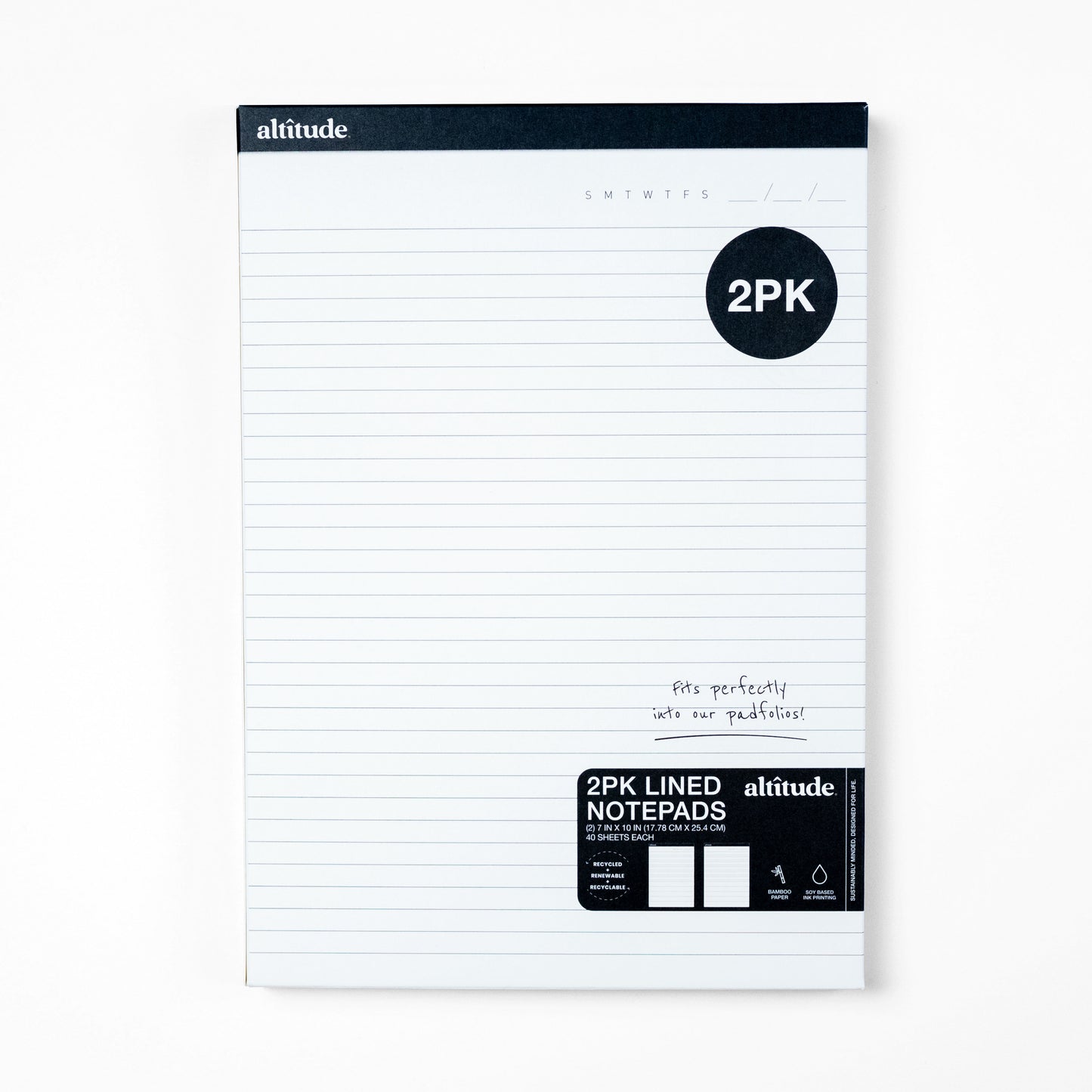 2pk 7"x10" Padfolio Refill Notepads
