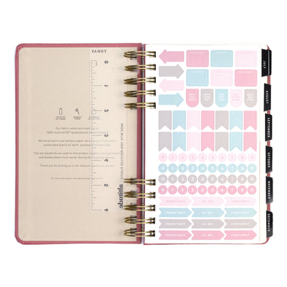 Planner 5"x8" Monthly & Weekly Mauve Pink