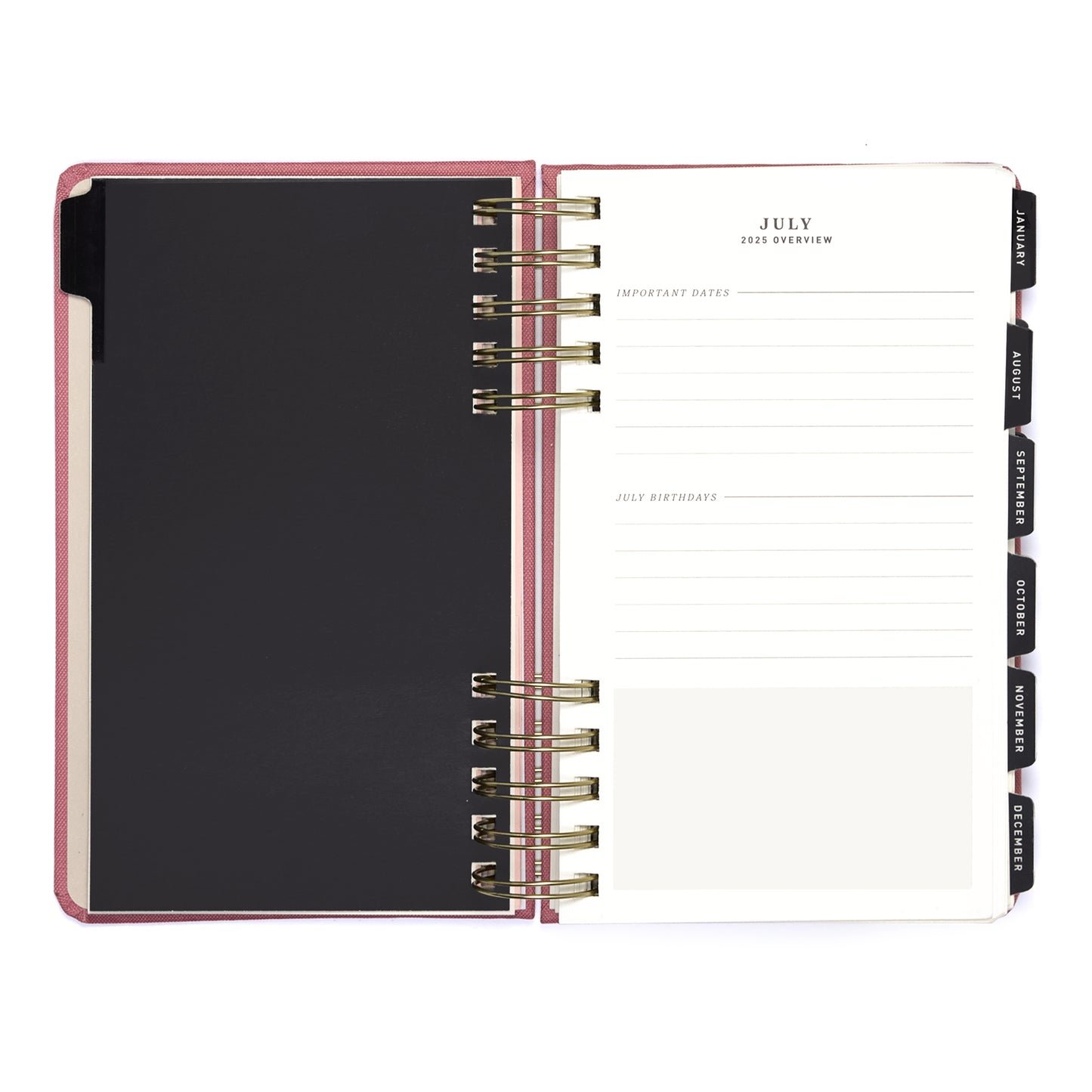 Planner 5"x8" Monthly & Weekly Mauve Pink