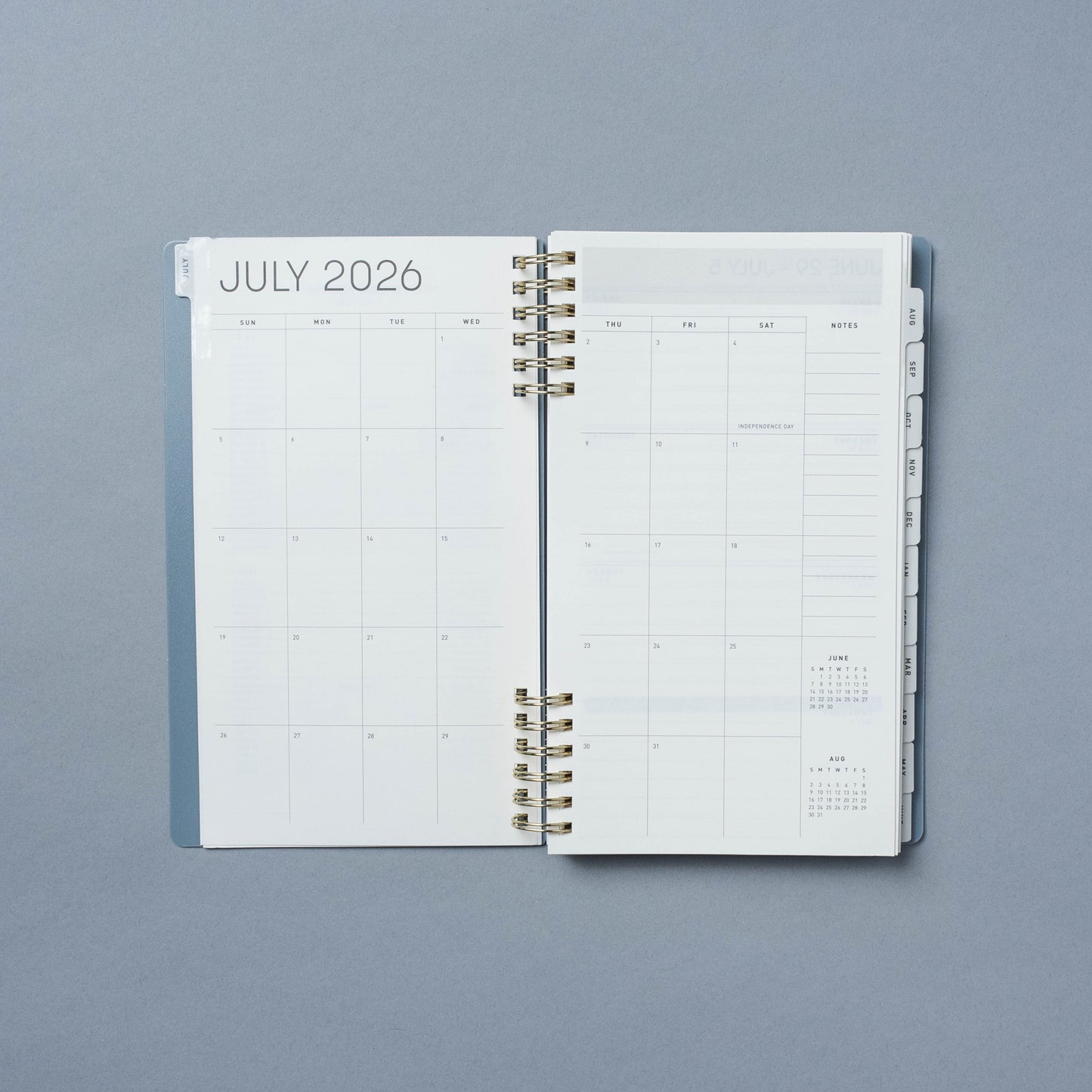 12 Month 2026-2027 5"x 8" Monthly/Weekly Planner with Ballpoint Pen - Slate Blue