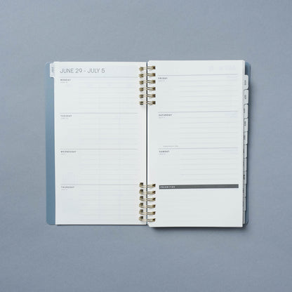 12 Month 2026-2027 5"x 8" Monthly/Weekly Planner with Ballpoint Pen - Slate Blue