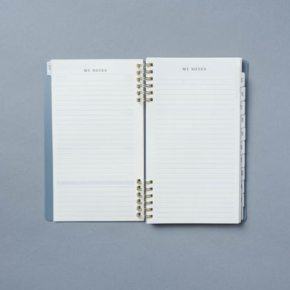12 Month 2026-2027 5"x 8" Monthly/Weekly Planner with Ballpoint Pen - Slate Blue