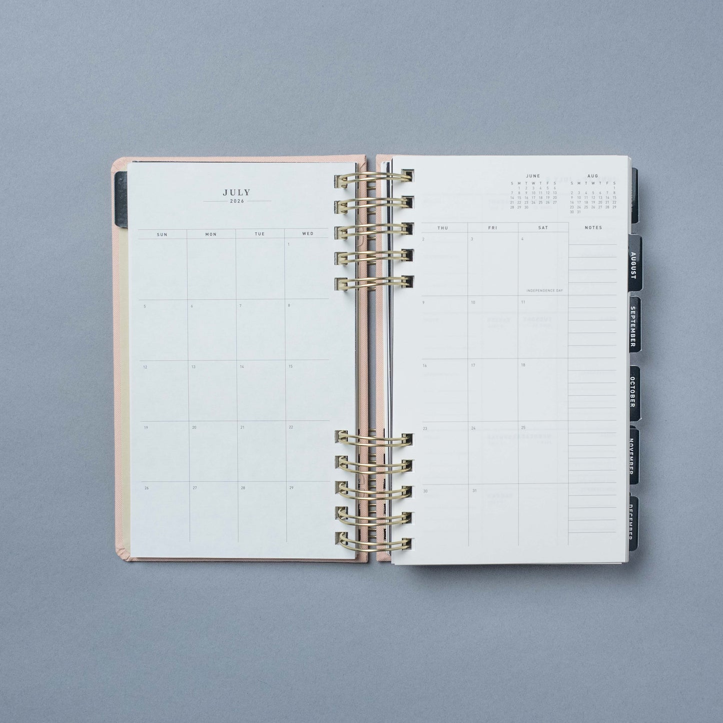 15 Month 2026-2027 5"x 8" Monthly/Weekly Planner - Powder Pink