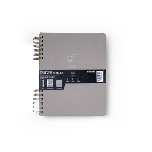 15 Month 2026-2027 8"x 10" Monthly/Weekly Planner - Warm Gray