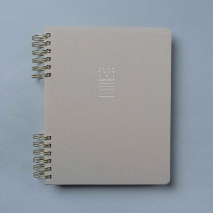 15 Month 2026-2027 8"x 10" Monthly/Weekly Planner - Warm Gray