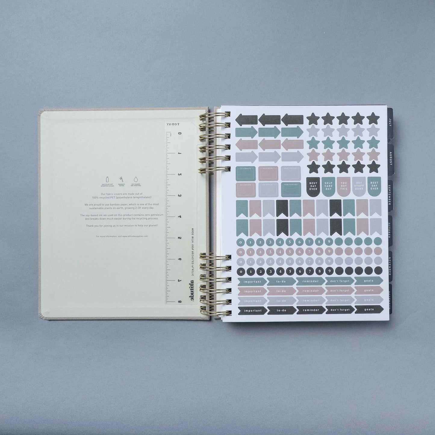 15 Month 2026-2027 8"x 10" Monthly/Weekly Planner - Warm Gray
